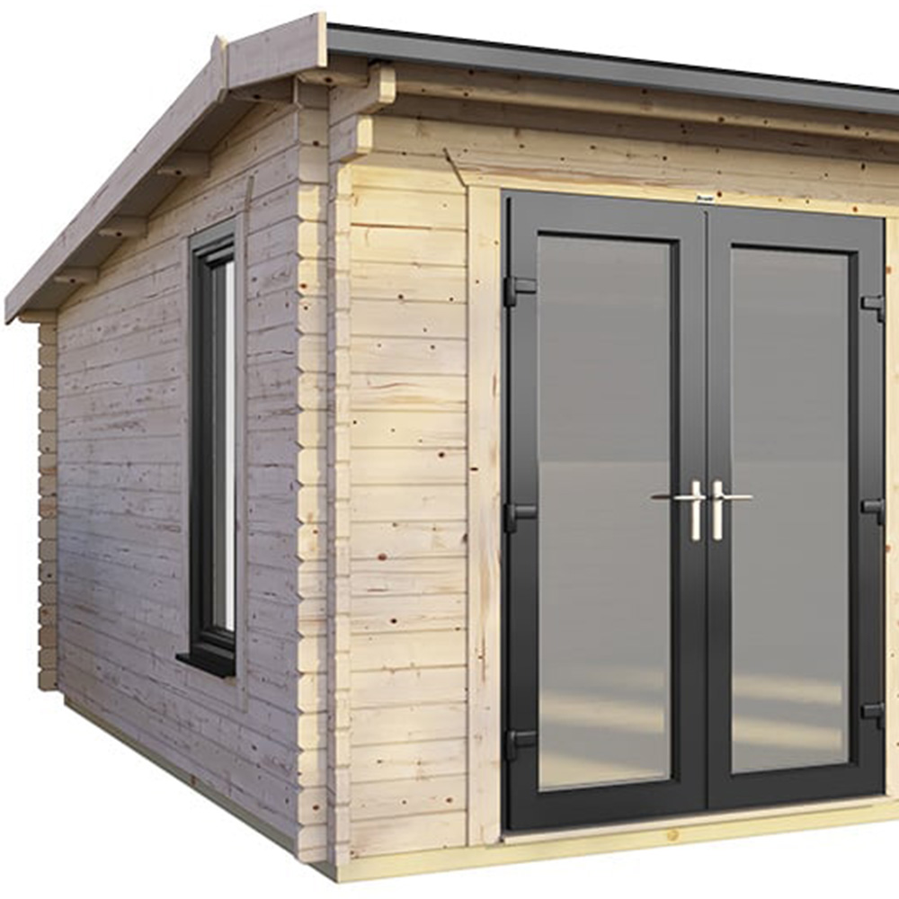 Power Sheds 18 x 14ft Left Double Door Apex Log Cabin Image 3
