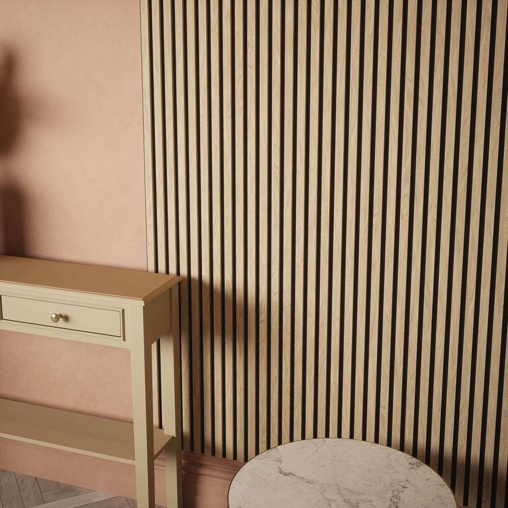 Kraus Easy Living Natural Oak Acoustic Slat Wall Panel 240 x 60cm Image 4