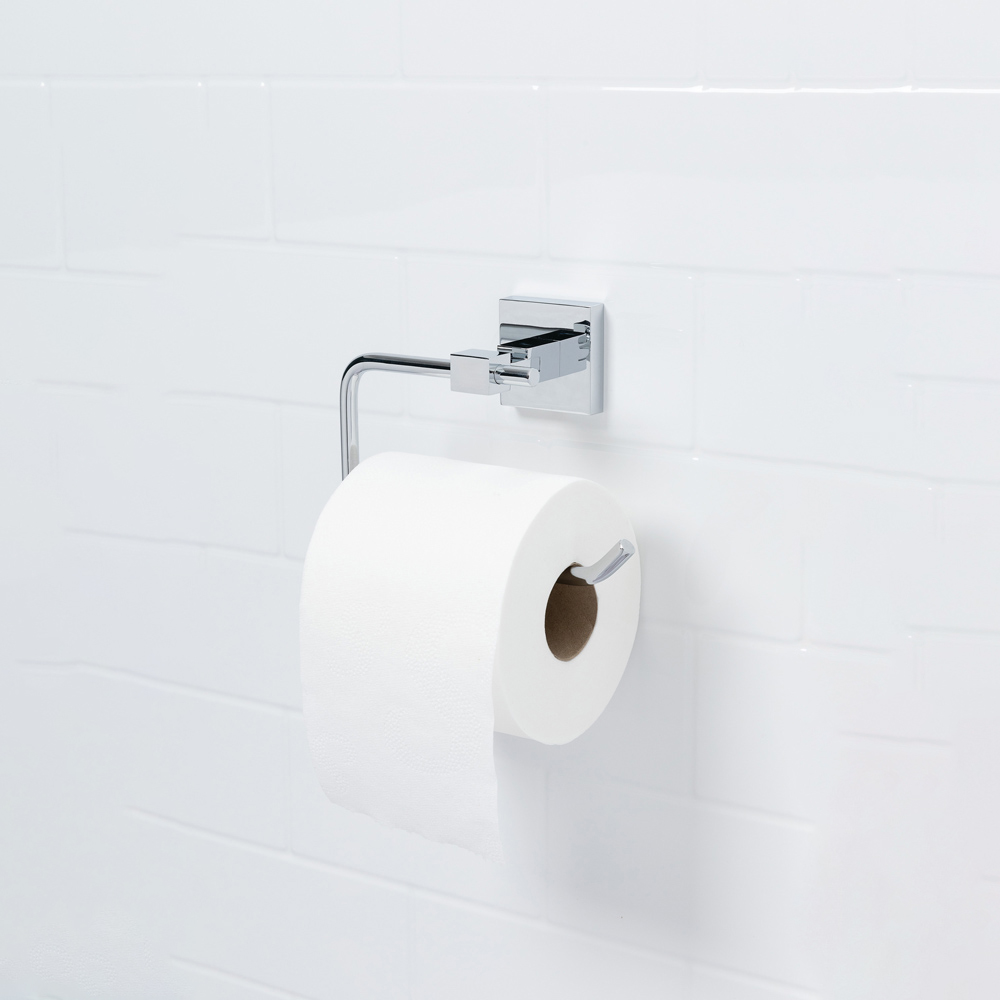 Bristan Solid Brass Chrome Wall Mounted Square Toilet Roll Holder Image 3