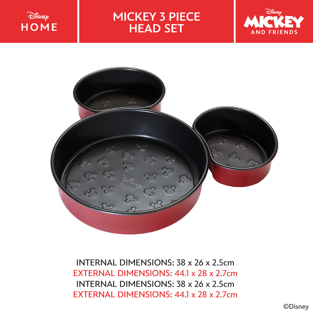 Prestige x Disney 3 Piece Mickey Head Cake Tin with Spatula and Spoonula Set Image 9