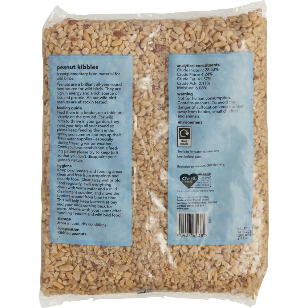 Wilko Wild Bird Kibbled Peanuts 1kg Image 3
