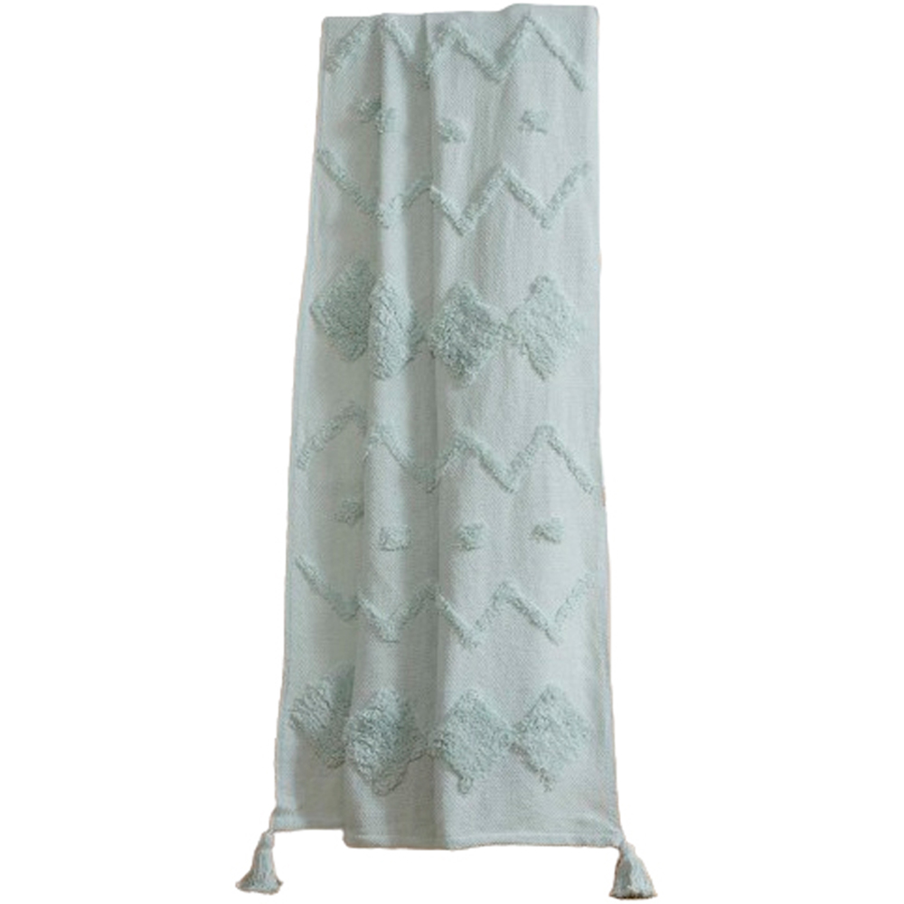 Rapport Home Juniper Blue Tufted Cotton Blanket Throw 50 x 60cm Image 1