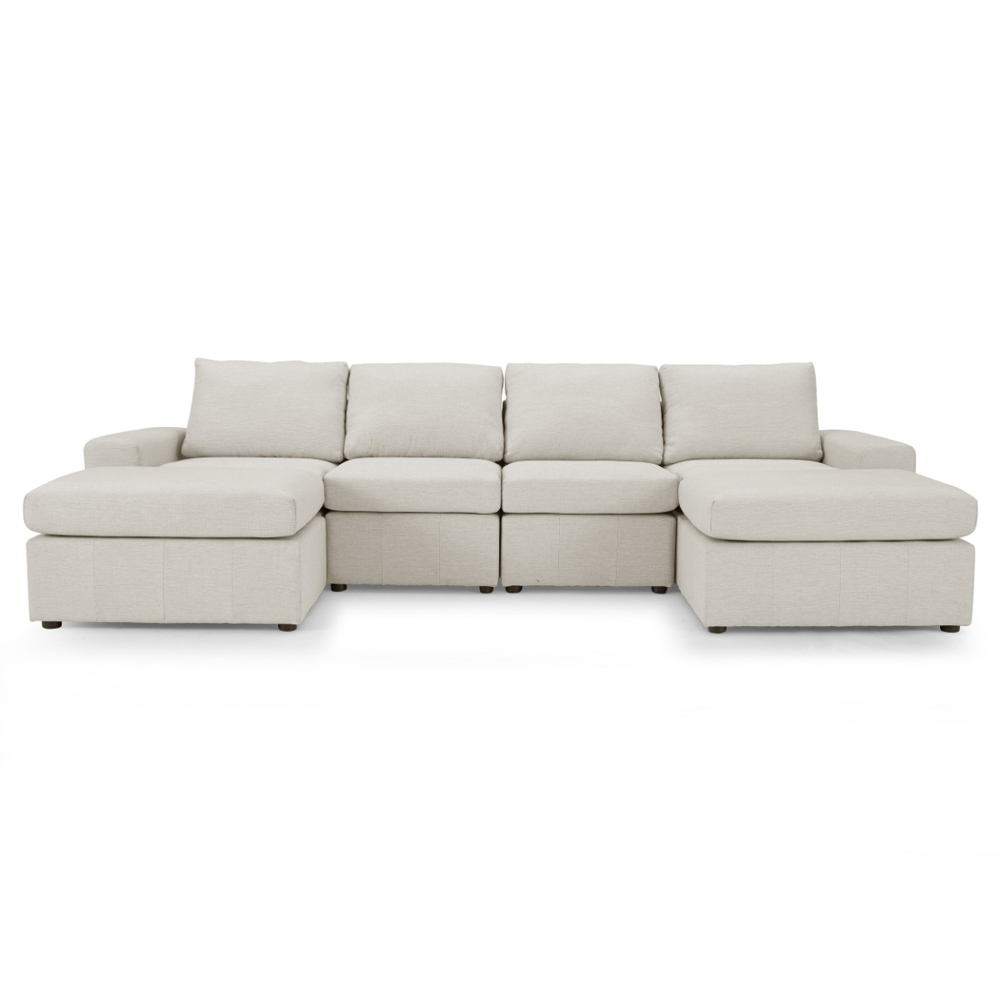 Home Detail Celestia 4 Seater Light Grey Fabric Corner Sofa Image 3