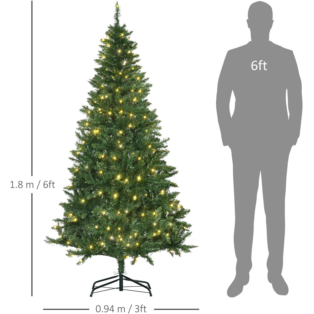 Everglow Warm White LED Pre-Lit Green Artificial Christmas Tree 6ft Image 7