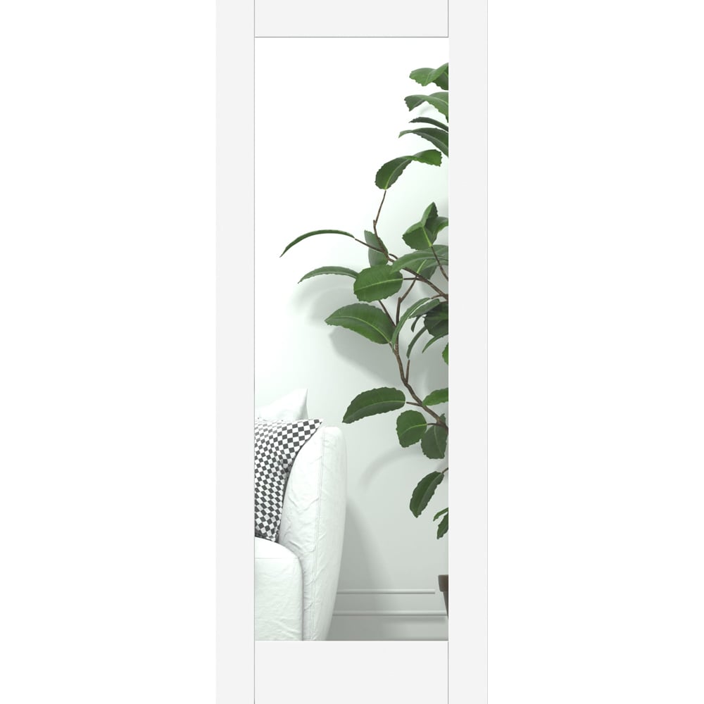 Green & Taylor White Primed Shaker 1 Lite Clear Glazed Internal Door 1981 x 838mm Image