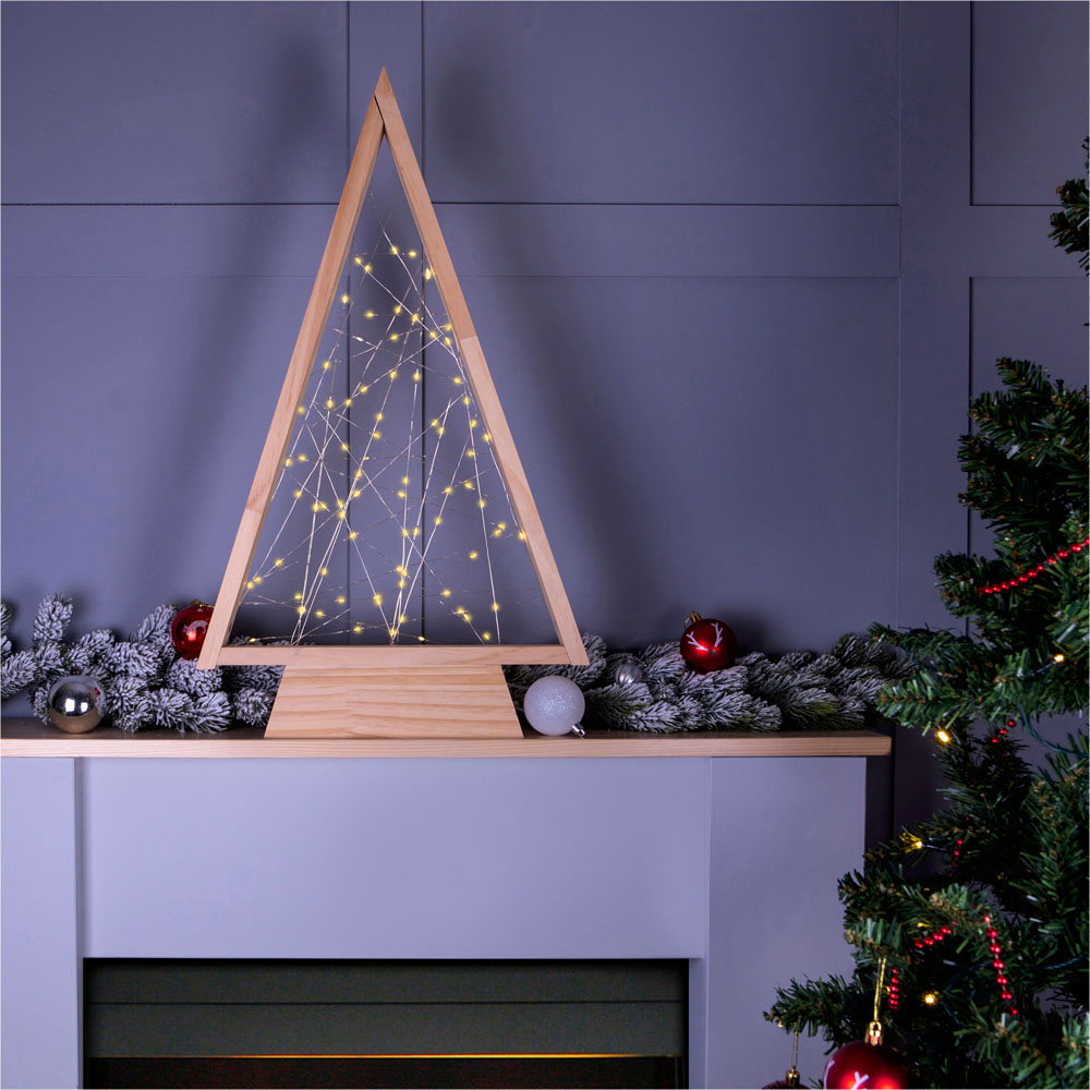 St Helens LED Wooden Self Assemble Xmas Tree 63cm Image 4
