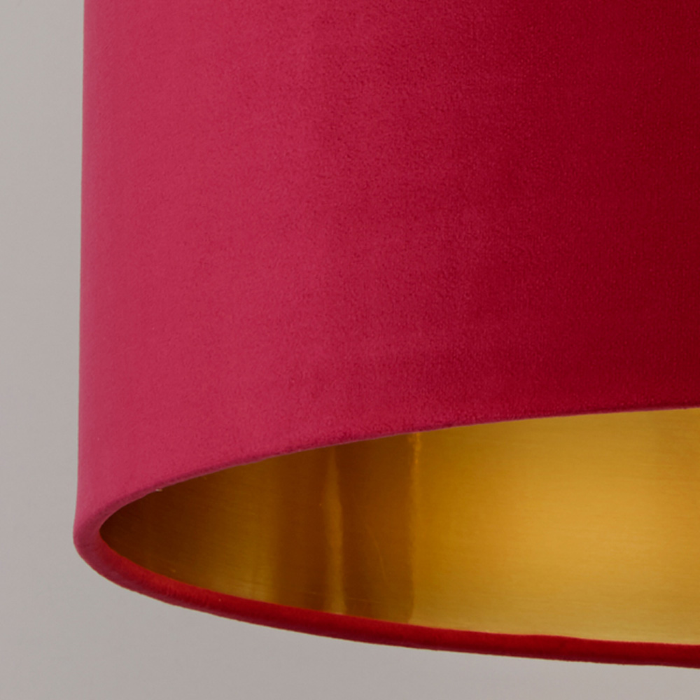 Lighting Collection Burgundy Gold Inner Velvet Drum Shade 38cm Image 4