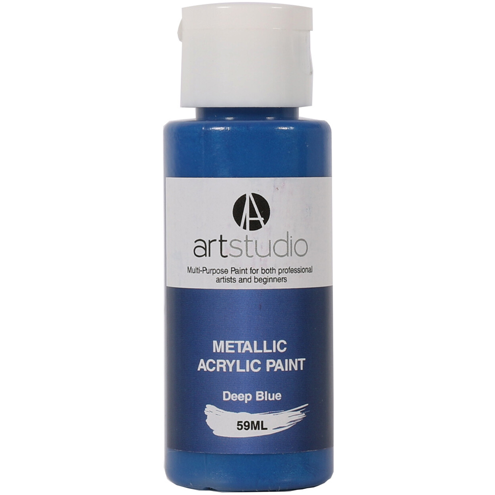 Art Studio Metallic Acrylic Paint - Deep Blue Image