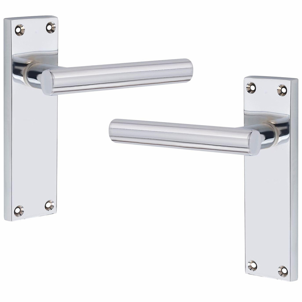 Golden Grace Victorian Straight T-Bar Silver Latch Handles Set Image 3