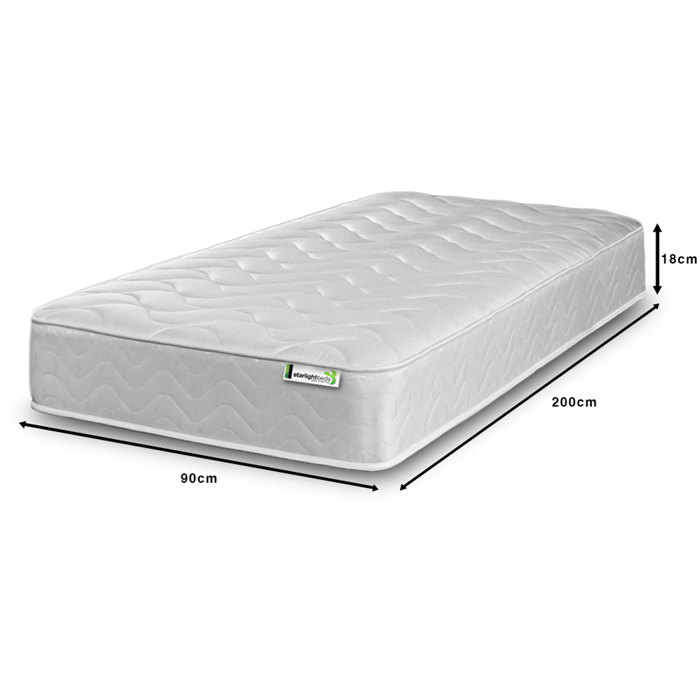 Starlight Beds European Single White Hybrid Deep Memory Foam and Spring Mattress Image 5