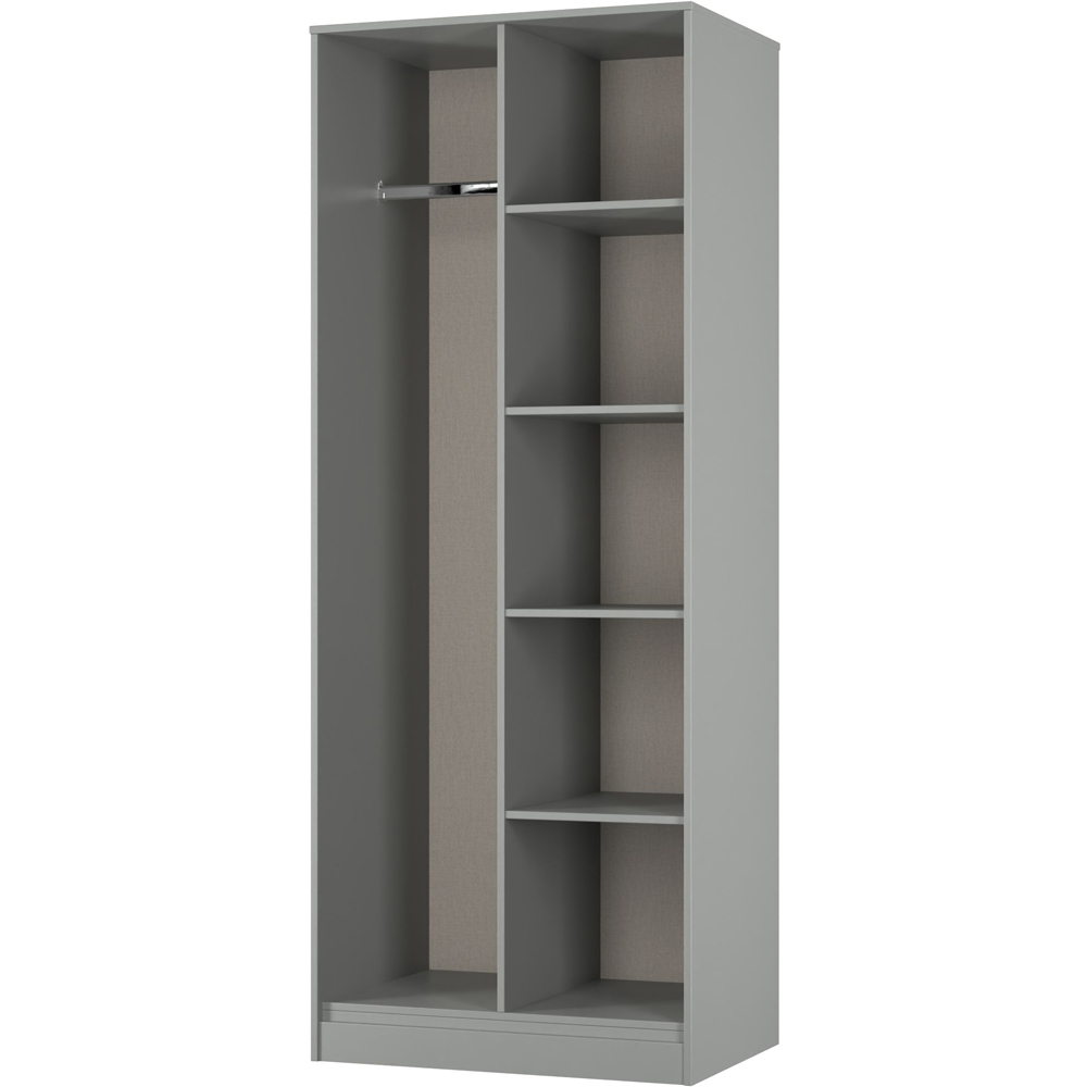 Crowndale Diamond 5 Shelf Dusk Grey Tall Open Wardrobe Ready Assembled Image 4