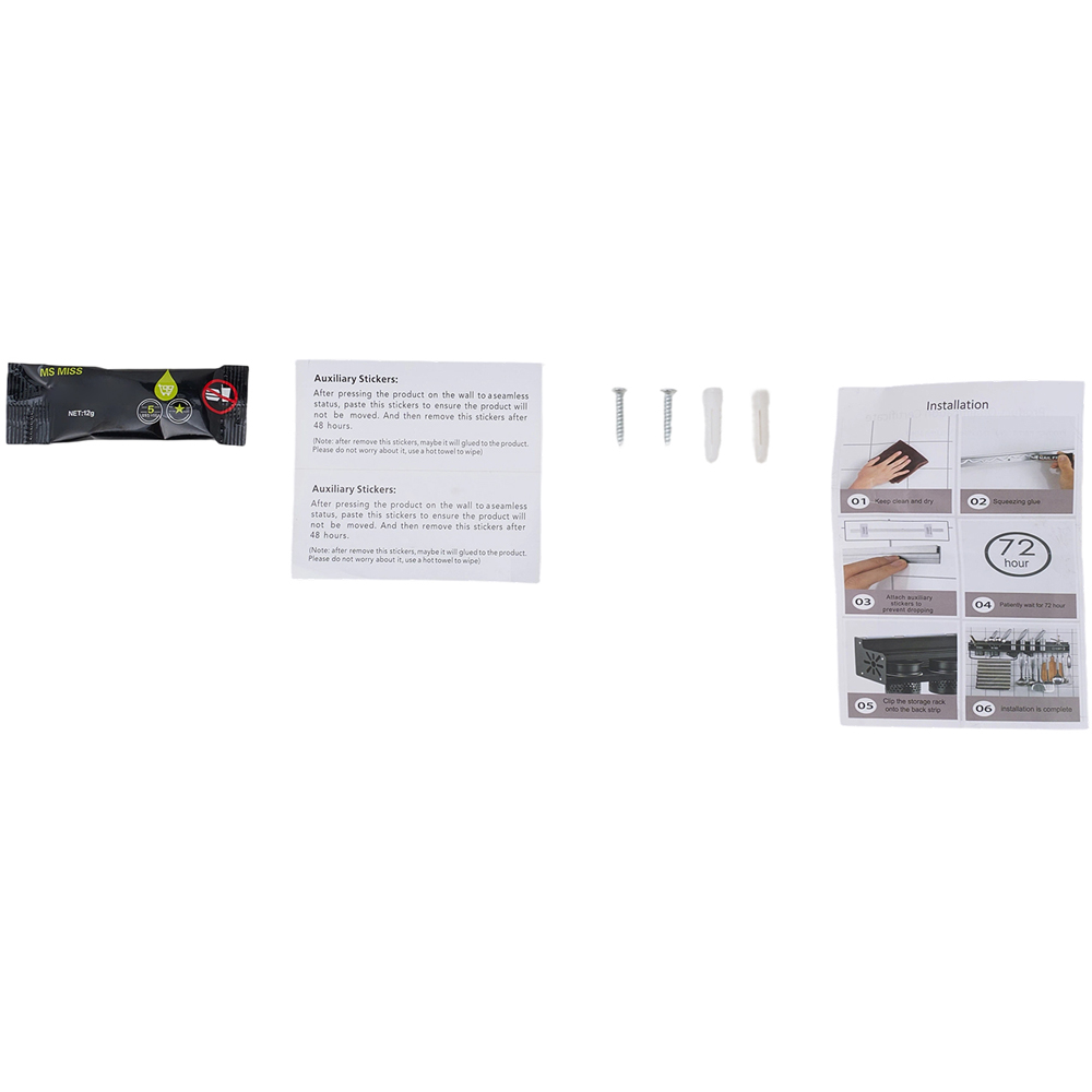 Living and Home Black Aluminium Kitchen Storage Rack with Knife Holder 49.2cm Image 6