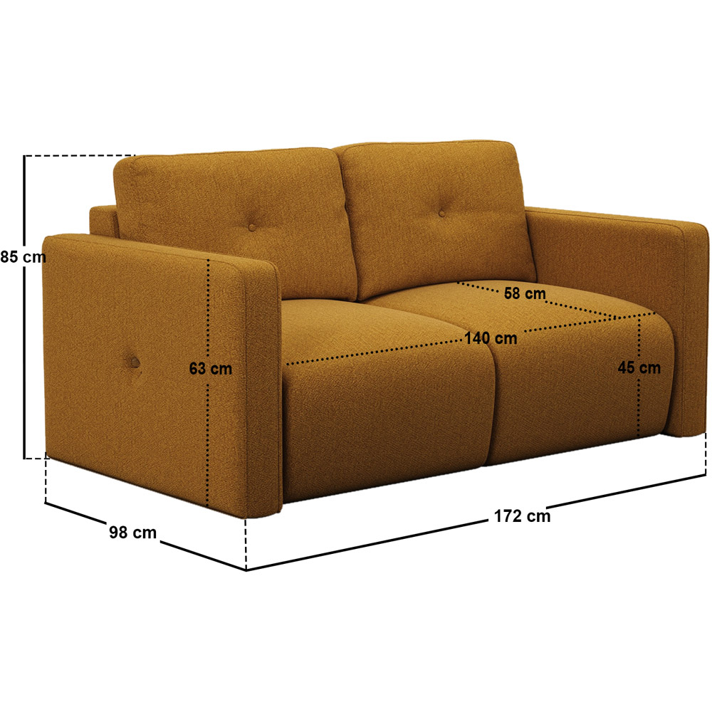 SOLACE+CO Wilfie 2 Seater Mustard Chenille Sofa Image 7