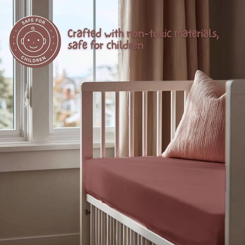 MHG Living Misty Pink and Dusty Rose Jersey Cotton Fitted Cot Bed Sheet 120 x 60cm 2 Pack Image 5
