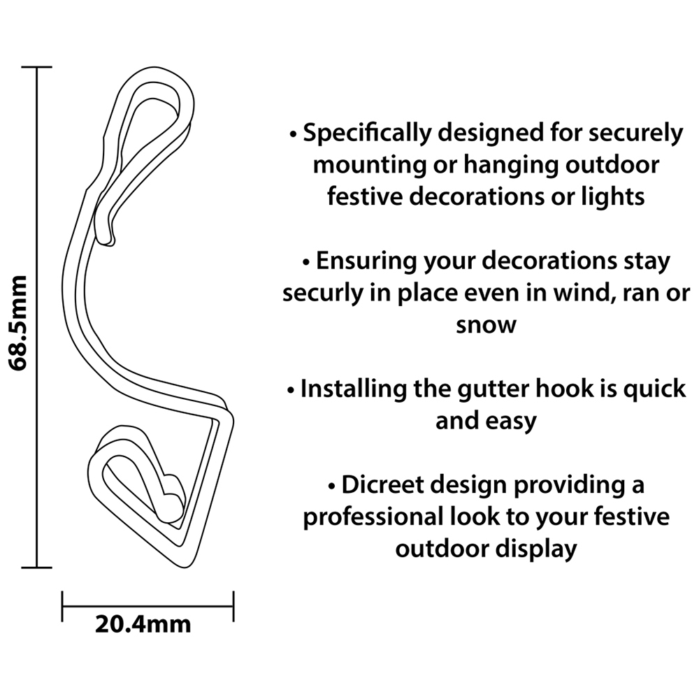 Xmas Haus Large Black Gutter Hooks 16 Pack Image 3