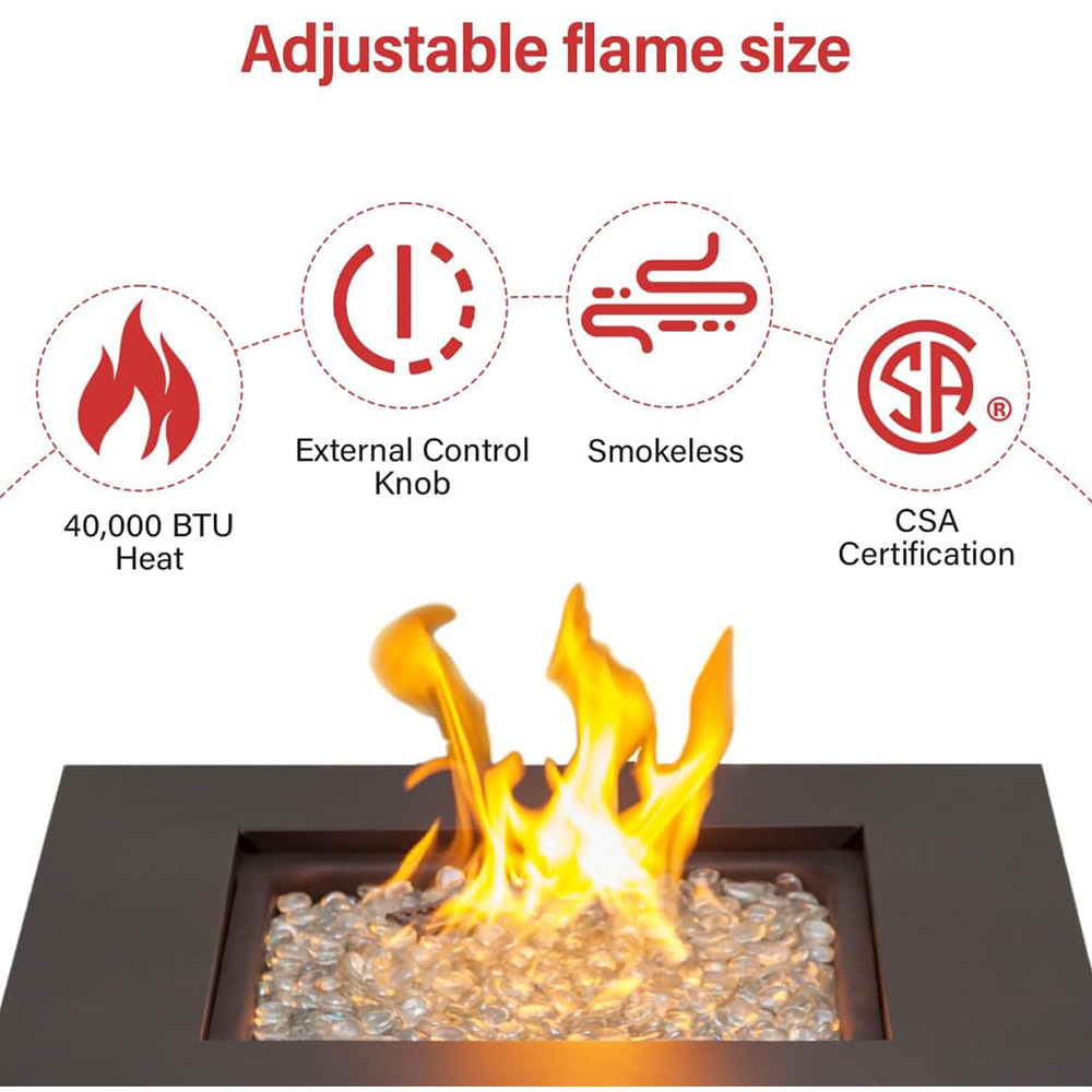 Oseasons Trinidad 6 Seater Dove Grey Rattan Modular Chaise Lounge Sofa Set with Firepit Image 7