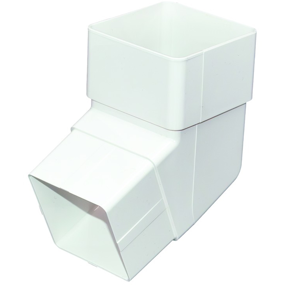 FloPlast Square 112 Degree Downpipe Offset Bend White Image 3