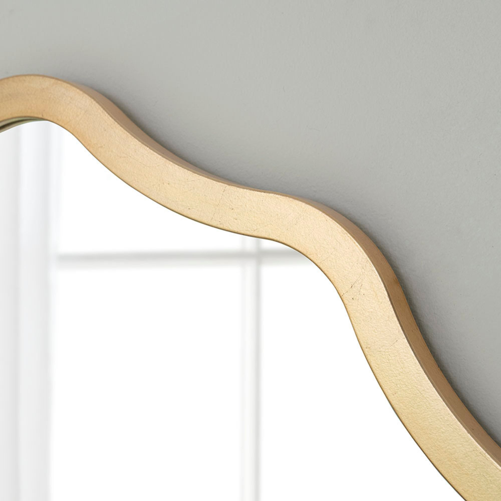 Yearn Wavy Gold Ripple Edged Round Mirror 40cm Image 3
