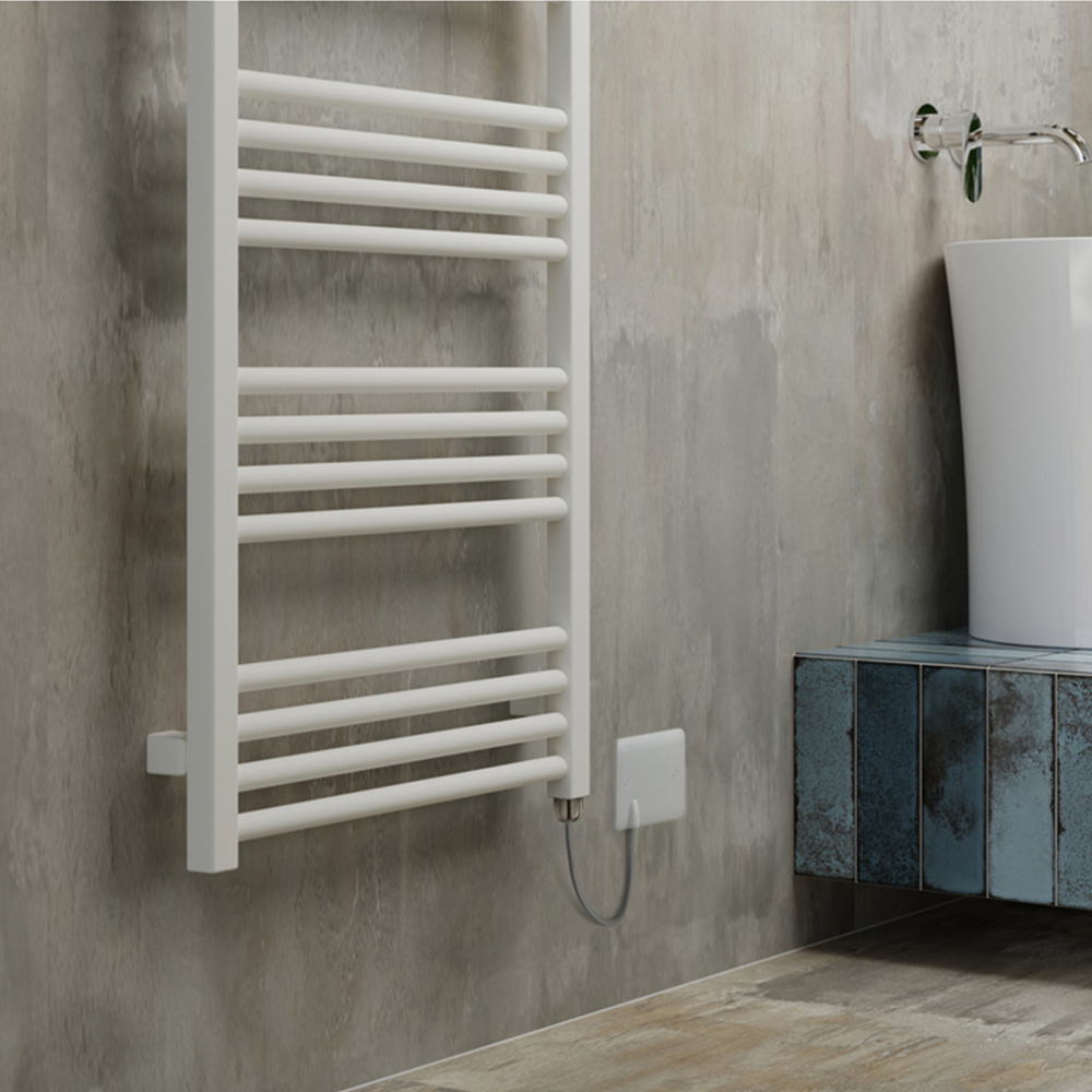 Terma Fiona E Soft Matt White Electric Towel Rail 1380 x 500mm Image 6