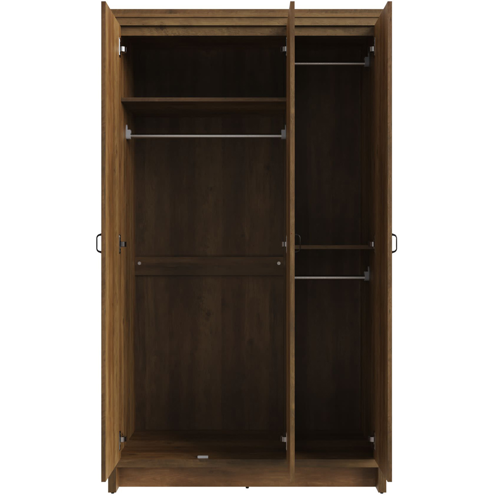 GFW Boston 3 Door Knotty Oak Wood Wardrobe Image 3