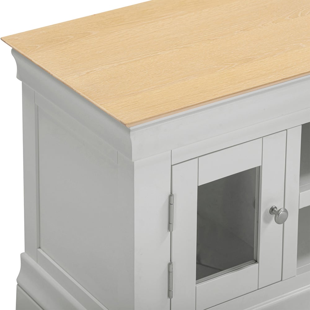 Seconique Bordeaux Pebble Grey and Oak Small TV Stand Image 7