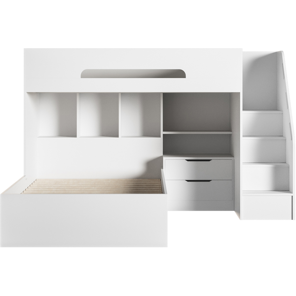 Flair Greyson White Staircase Triple Bunk Bed with Storage Image 3