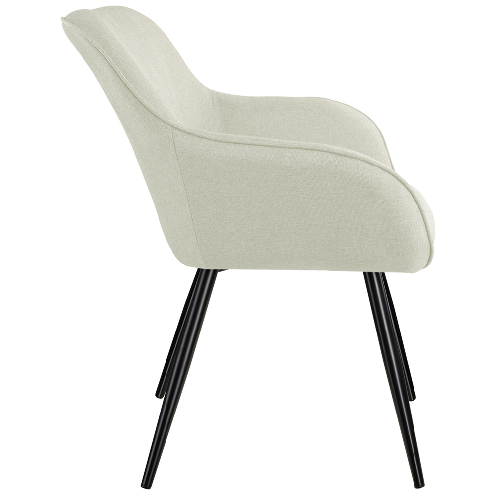 Tectake Marilyn Cream and Black Padded Chair Image 3