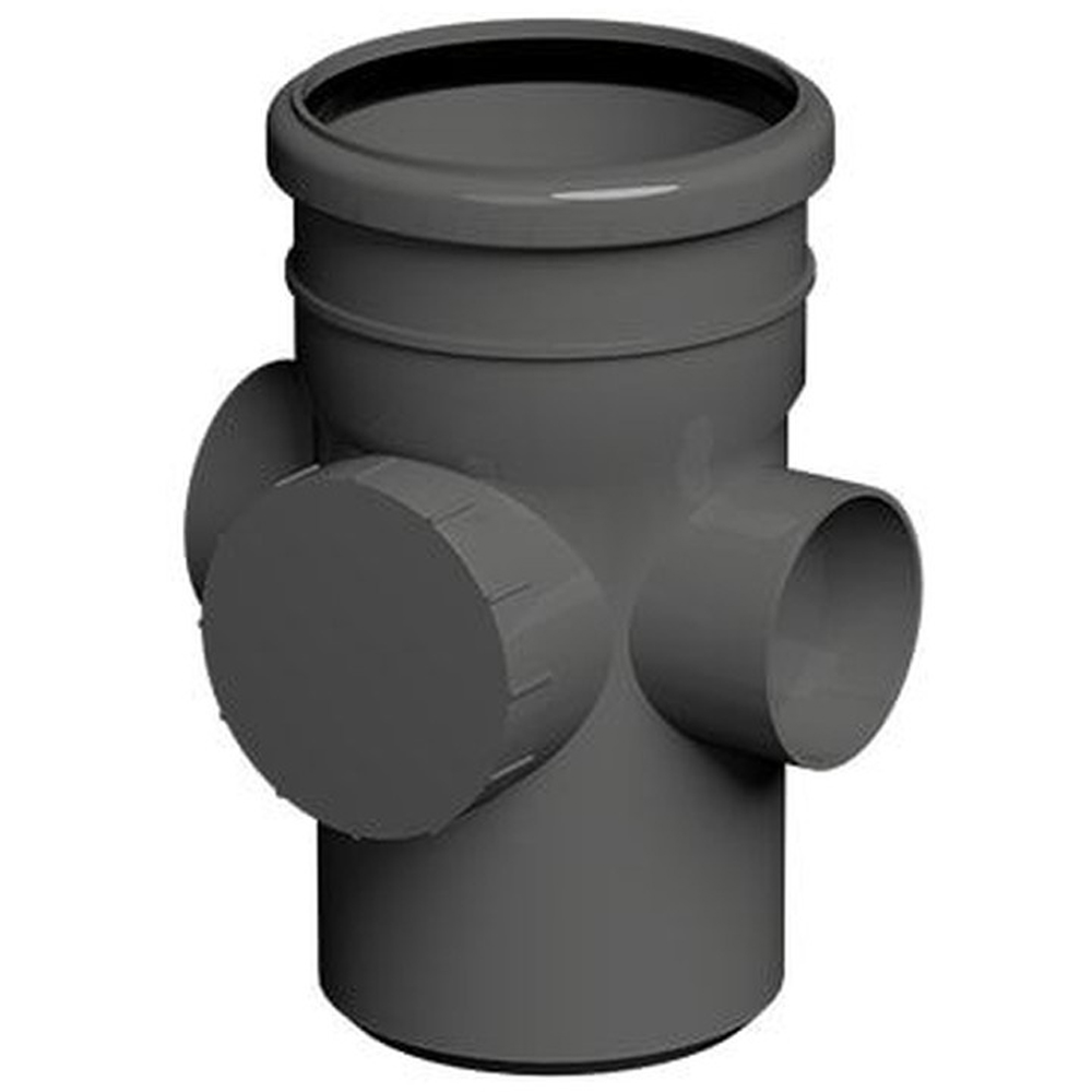FloPlast Industrial Xtraflo Hopper Downpipe Kit with Access Pipe Grey 110mm Image 7