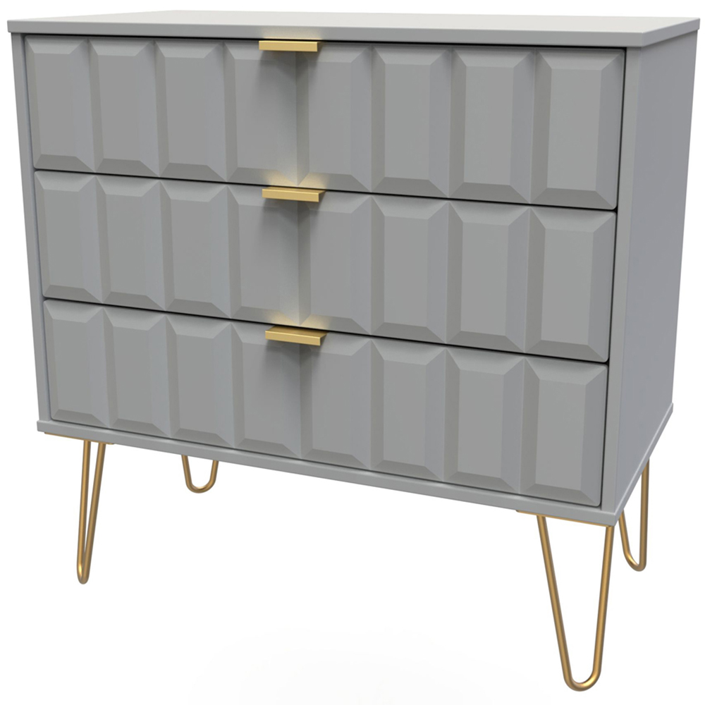 Crowndale Cube 3 Drawer Dusk Grey Chest of Drawers Ready Assembled Image 2