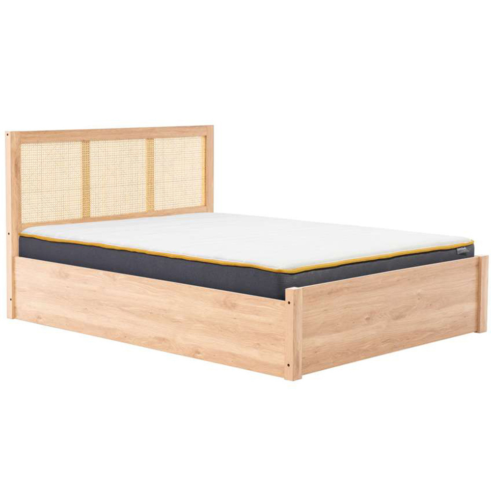 Croxley King Size Oak Rattan Ottoman Bed Image 3