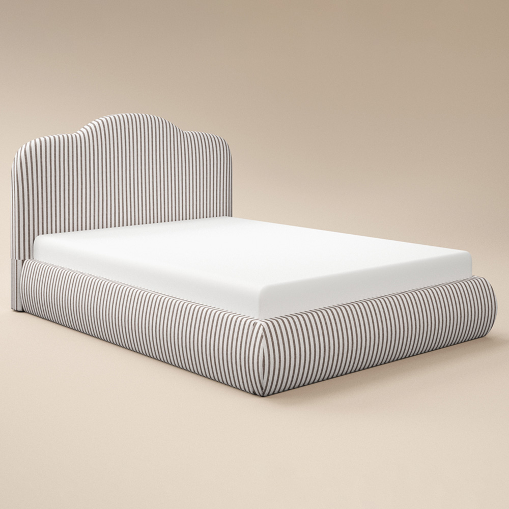 Solace+Co Skylynn Cloud King Size Cream and Brown Lift-Up Ottoman Bed Image 3