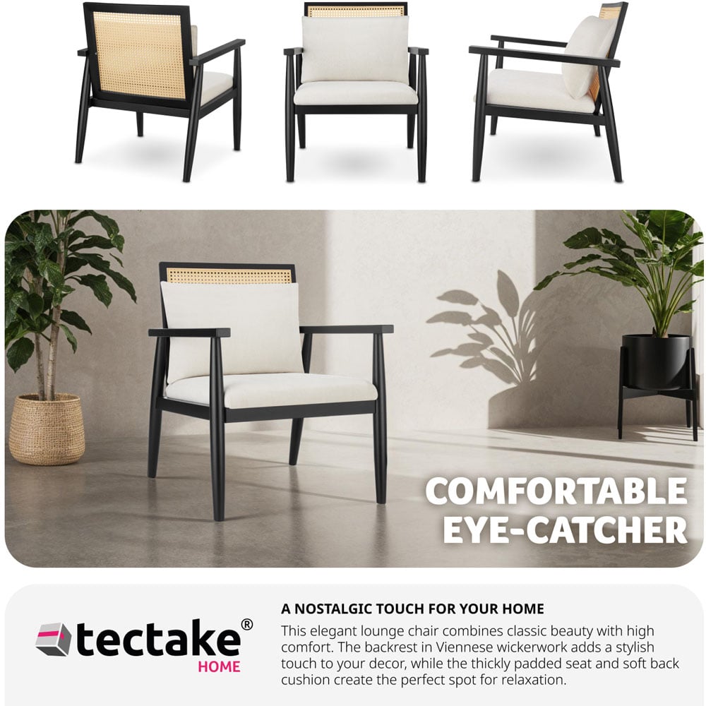 Tectake Manuela Black Padded Armchair with Cushion Image 5