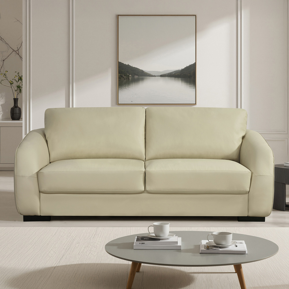 Artemis Home Brandon 3 Seater Cream Bonded Sofa Image 3