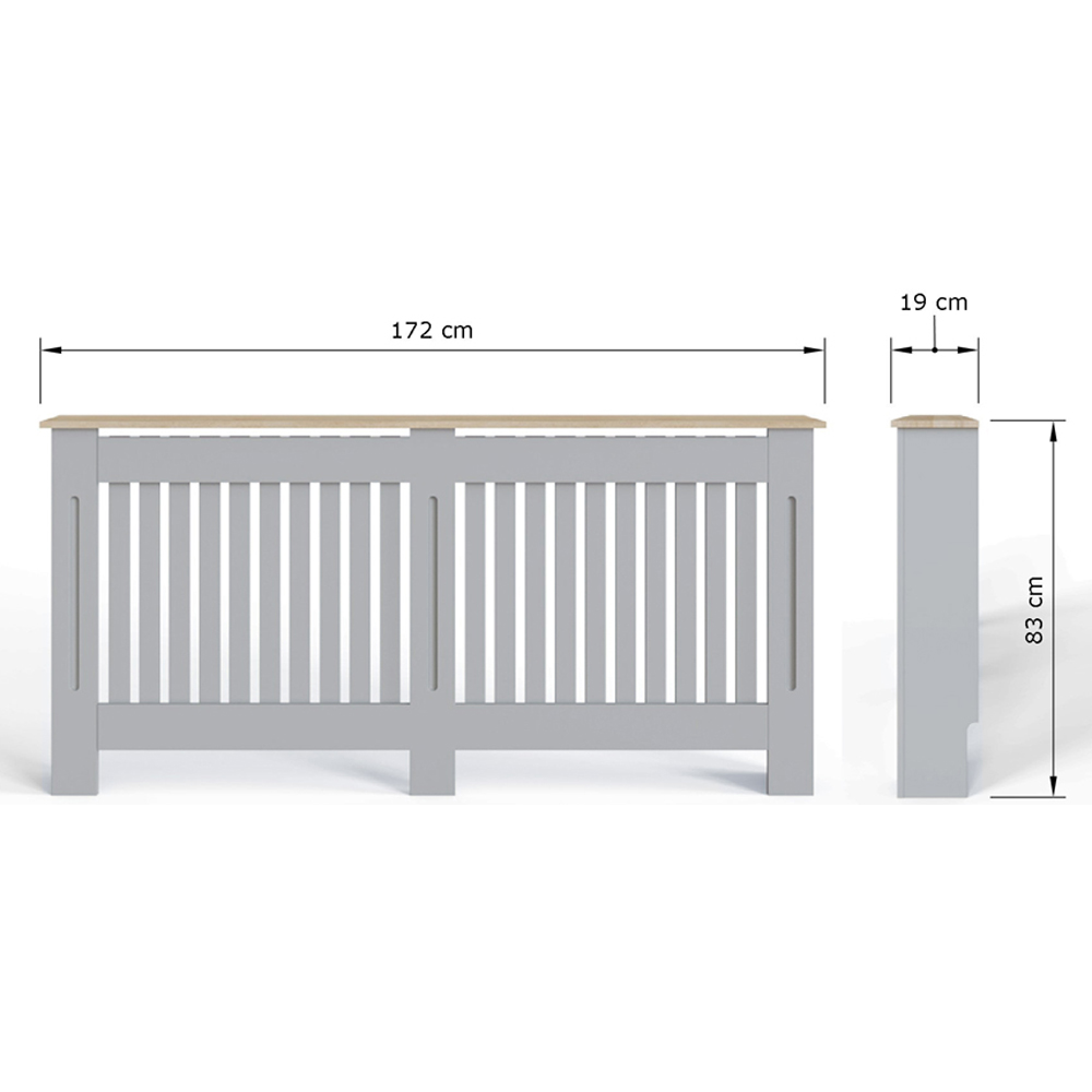 GFW Longslow Sleek Grey Vertical Slat Radiator Cover XL Image 7