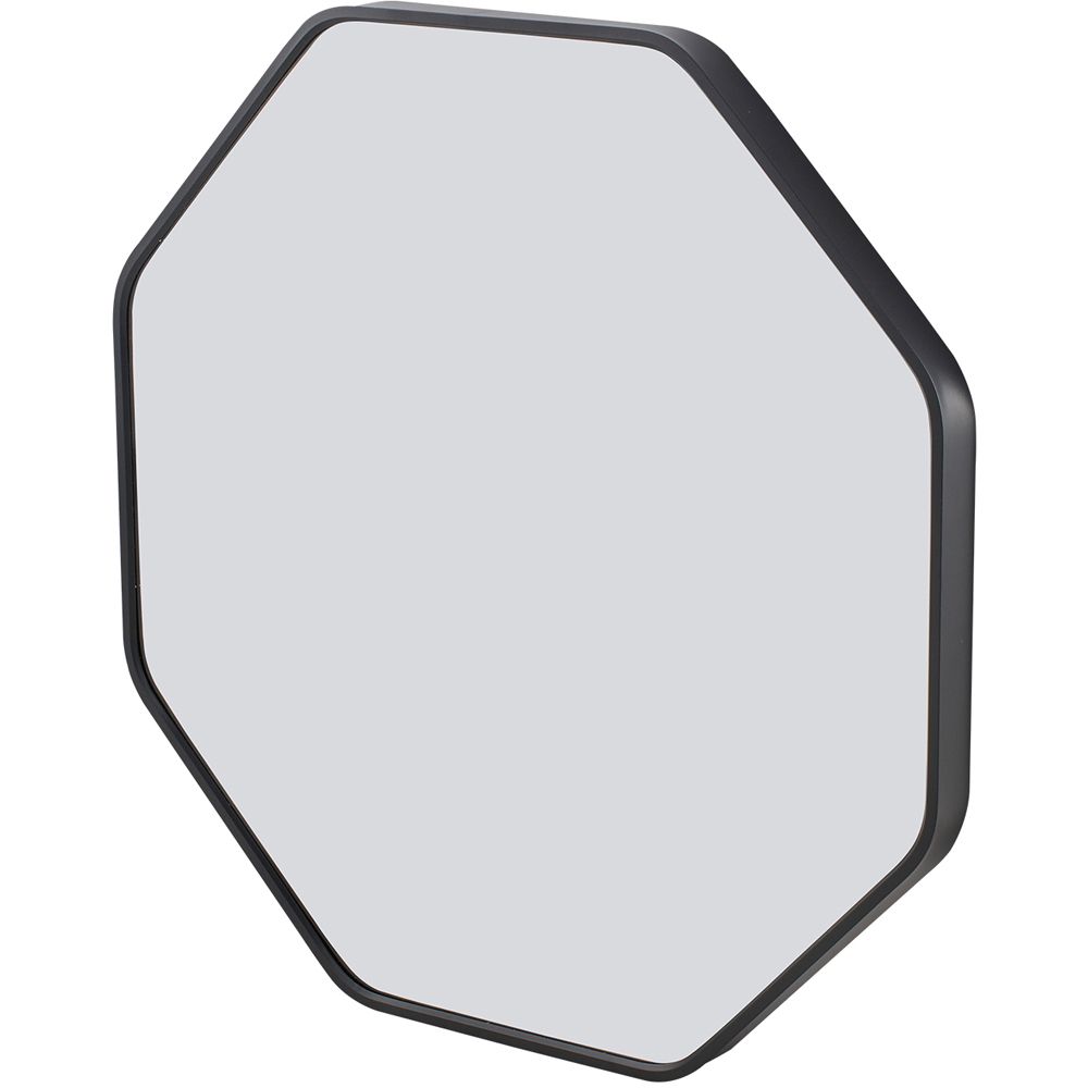 Living and Home Black Hexagonal Aluminium Framed HD Float Glass Bathroom Mirror 40 x 40cm Image 3