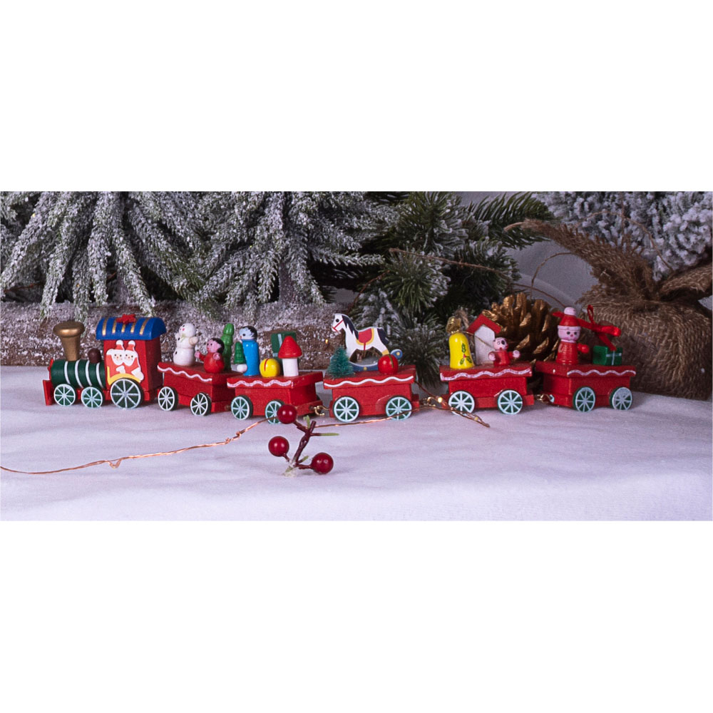 St Helens Wooden Christmas Train Set Display 35cm Image 6