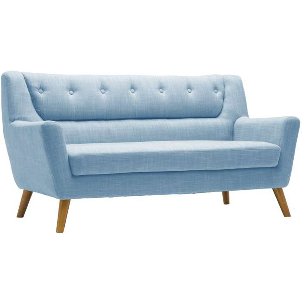 Lambeth 3 Seater Duck Egg Blue Fabric Large Sofa Image 2
