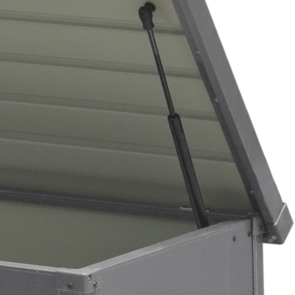 Living and Home 350L Grey Steel Lockable Garden Storage Box Image 6
