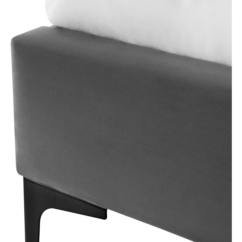 Julian Bowen Sanderson Double Grey Velvet Bed Frame Image 5