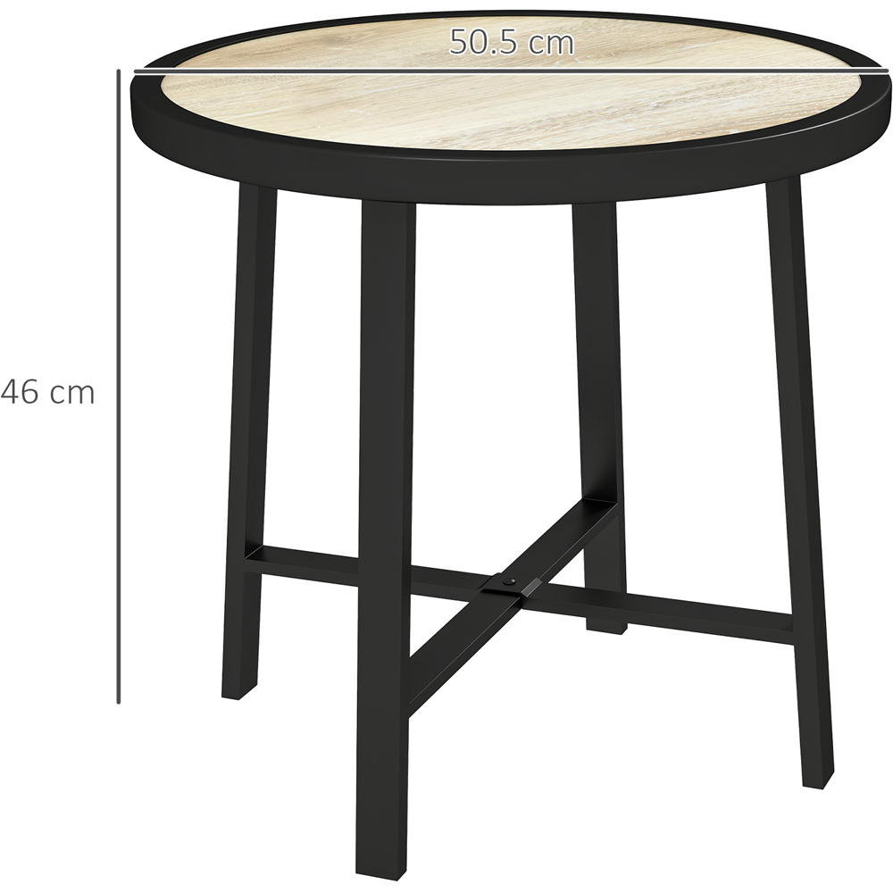 Outsunny Natural Wood Finish SPC Tabletop Round Garden Coffee Table Image 9