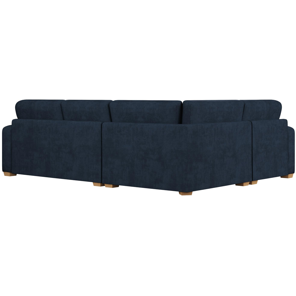 Theadford 3 Seater Royal Blue Plush Velvet Fixed Back Left Hand Corner Sofa Image 4