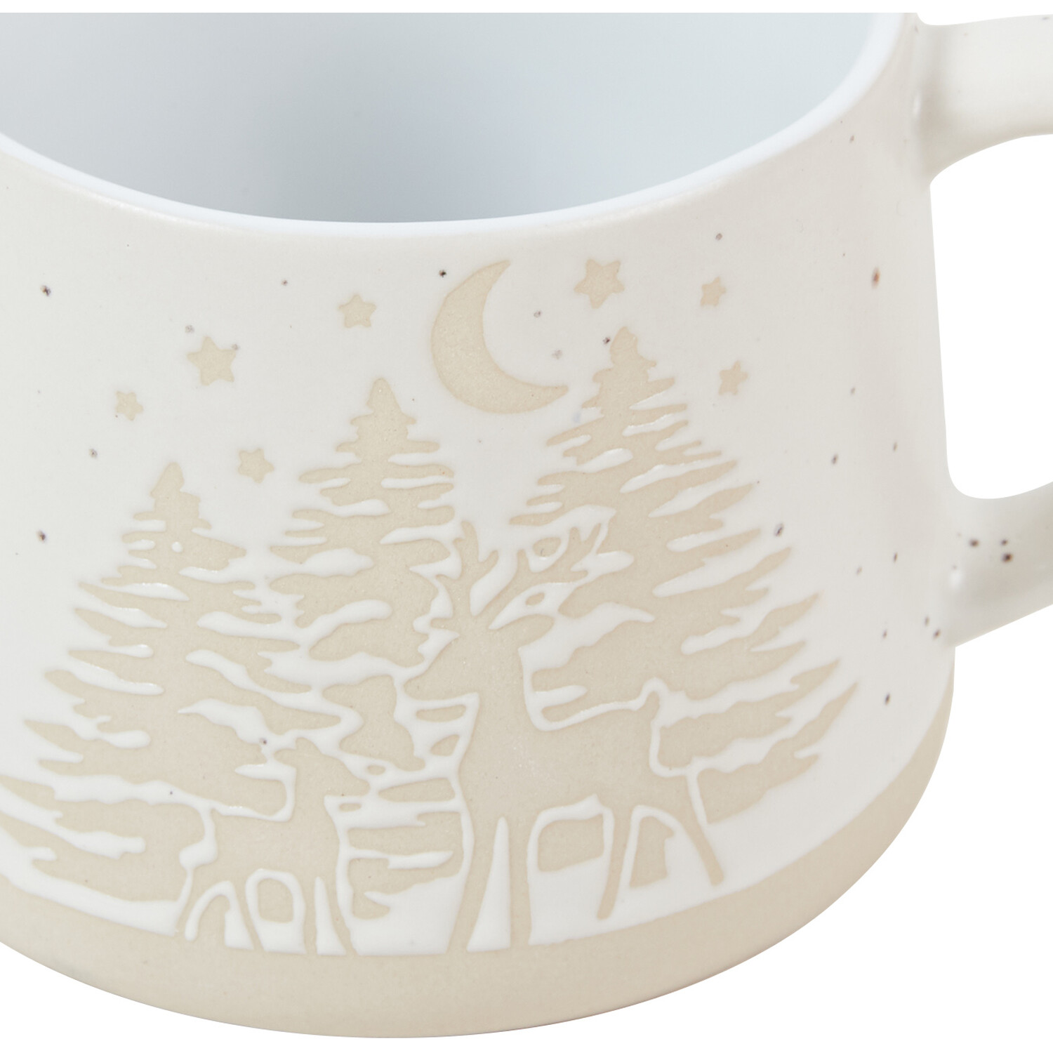 Reindeer Scene Embossed Mug - Cream Image 2