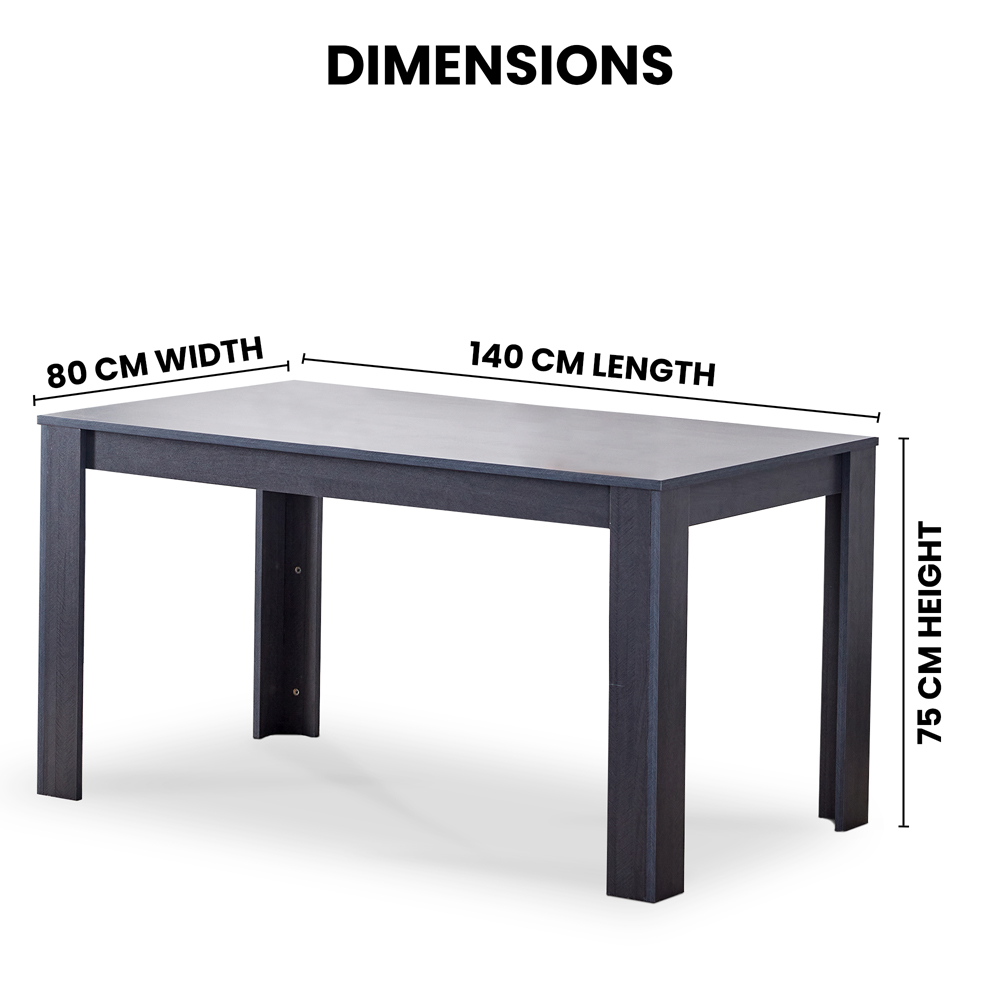 Kosy Koala 6 Seater Dark Grey Wooden Dining Table Image 3