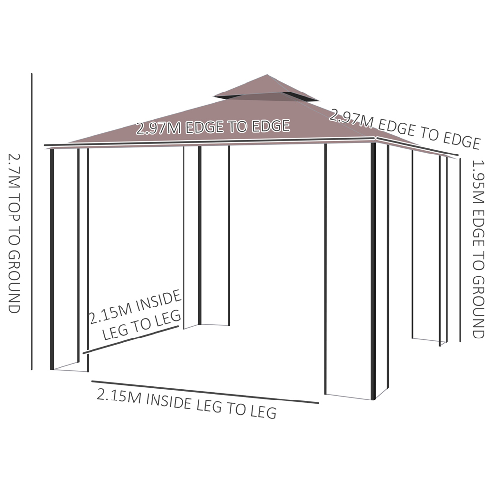 Gazebo Pavilion Roof Netting Coffee Image 7