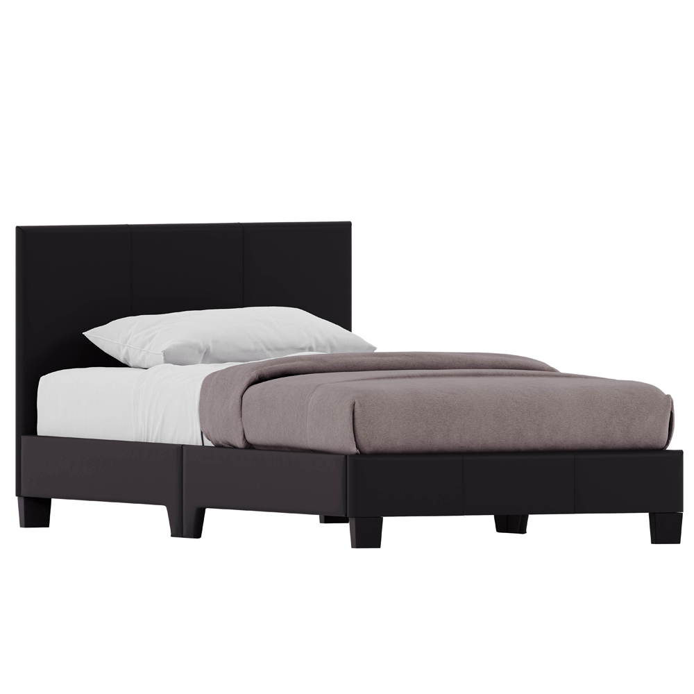 Vida Designs Lisbon Single Black Faux Leather Bed Frame Image 2