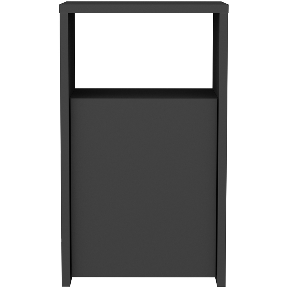 Decorotika Carlin Single Door Single Shelf Anthracite Bedside Table Image 3