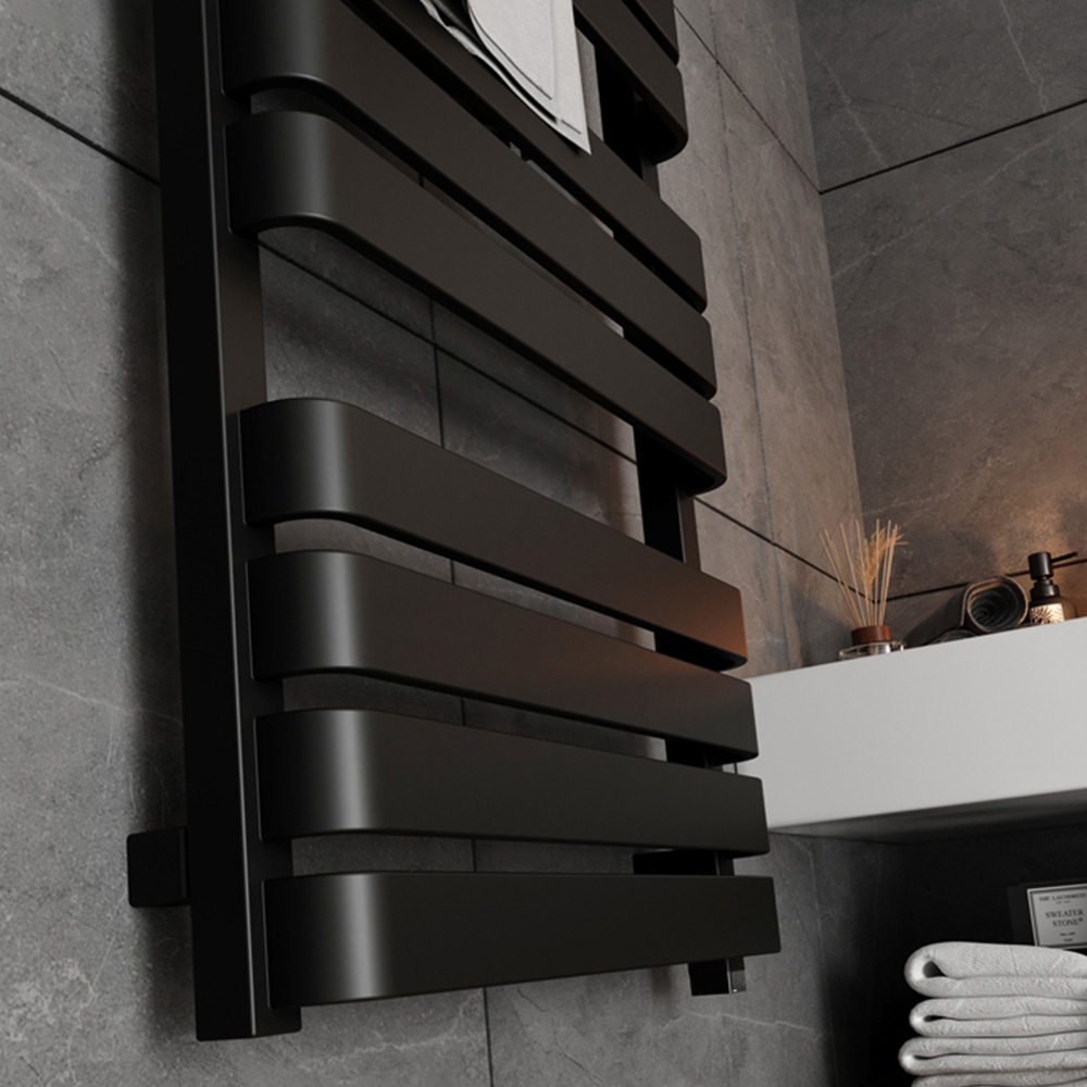 Terma Warp T One Soft Matt Black Electric Towel Rail 1110 x 500mm Image 6