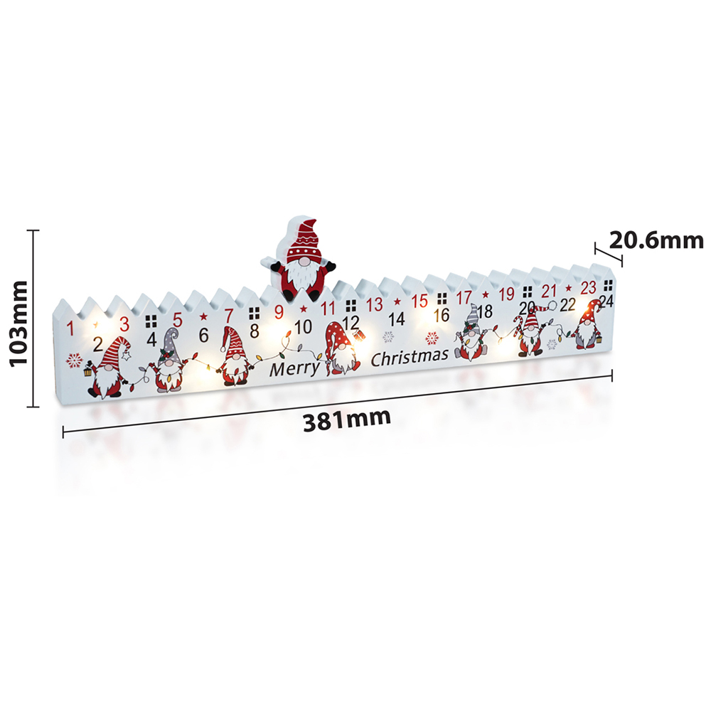 Xmas Haus Light Up LED White Wood Advent Calendar Image 5