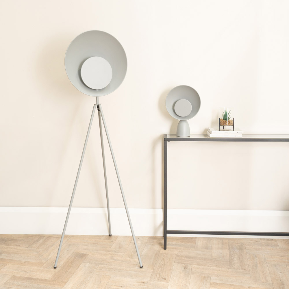 ValueLights Saffy Matte Grey Shade LED Floor Lamp Image 5