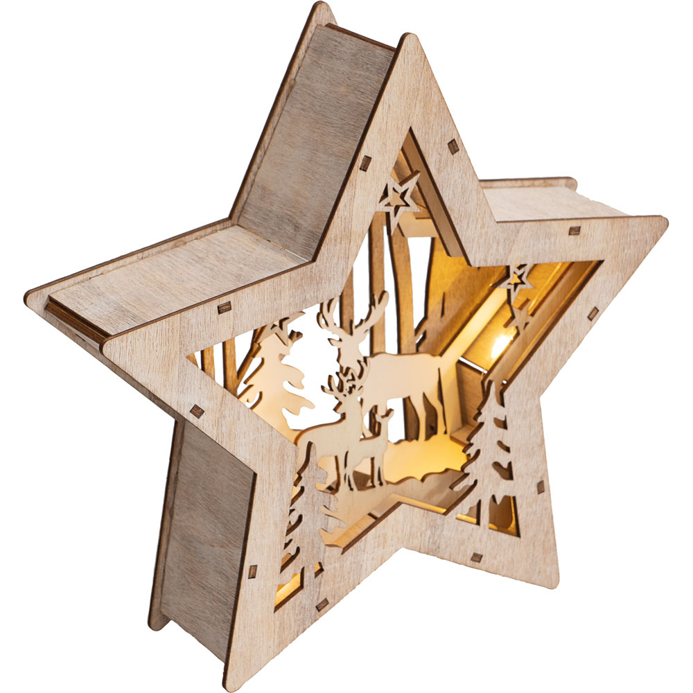 St Helens Wooden Light Up Star Festive Scene Image 3